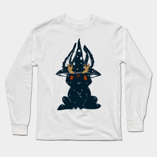 Witch hat bunny cute and spooky halloween 2022 decoration ink drawing Long Sleeve T-Shirt